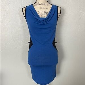 Delirious LA Colorblock Bodycon Dress Blue Black Size M